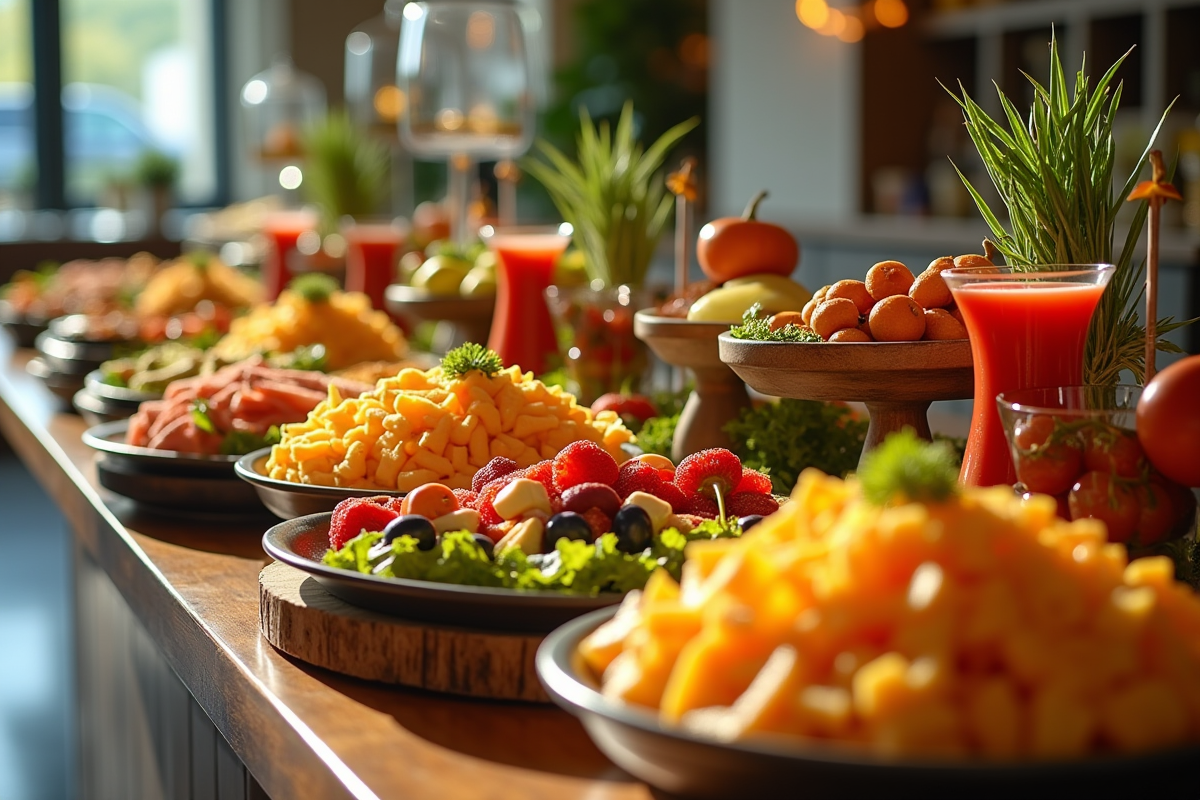 Buffet décoré lors d