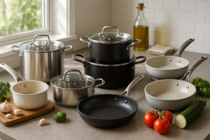 Cuisine moderne avec ustensiles haut de gamme bien rangés