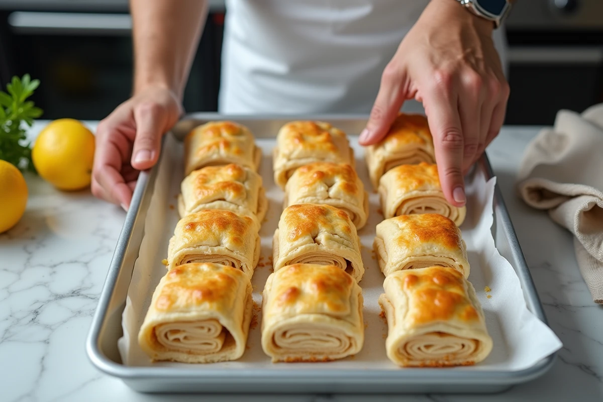 Gros plan sur une assiette de pastilla de fruits de mer crue